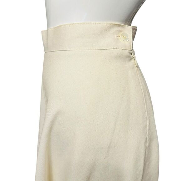 Vintage Elegant Cream Midi Skirt Size 6 - Picture 8 of 9